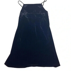 Y2K black velvet mini dress